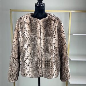 Lulu's Snake Print Teddy Jacket Ladies Size M